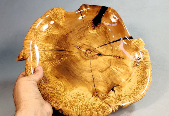 Handmade Wooden Salver / Maple Burl Wood